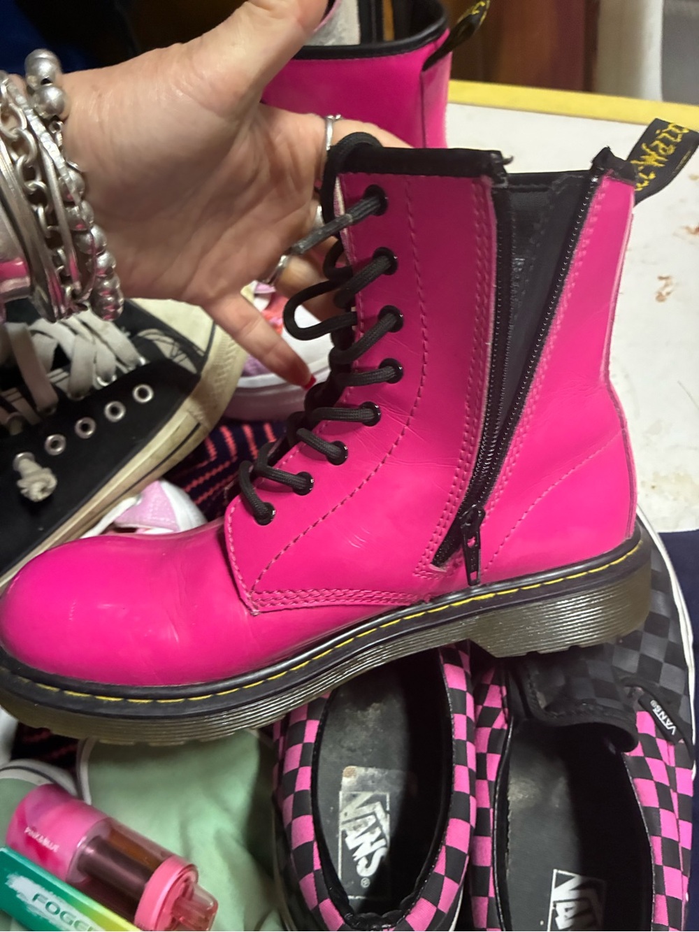 Dr.Martens Hot Pink Lace-Up Combat Boots